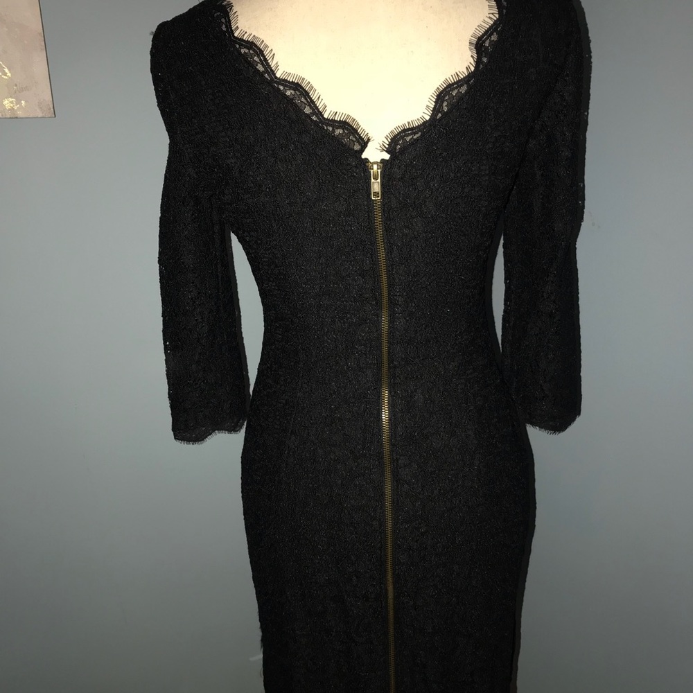 Adrianna  Papel Black Lace Zipper Dress - Picture 5 of 6